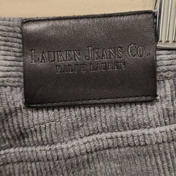 Lauren Ralph Lauren Green Label Gray Corduroy Pants Straight Leg Women's Size 10 - Picture 5 of 11